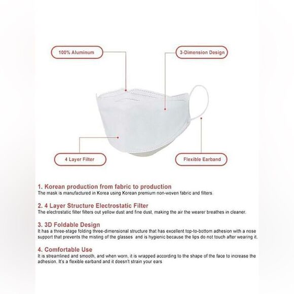 Happy Life KF94 kids masks in white. 19 of them! - Picture 5 of 10